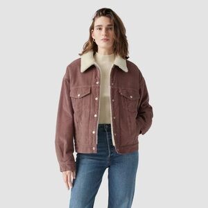 NWT Levi’s Faux Shearling 90’s Trucker Jacket – Rose Taupe – XL